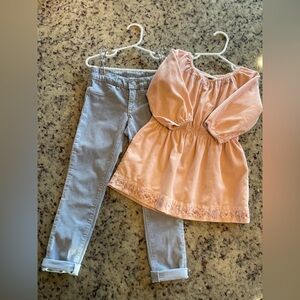 GAP Kids size 5 corduroy embroidered tunic top and matching pants